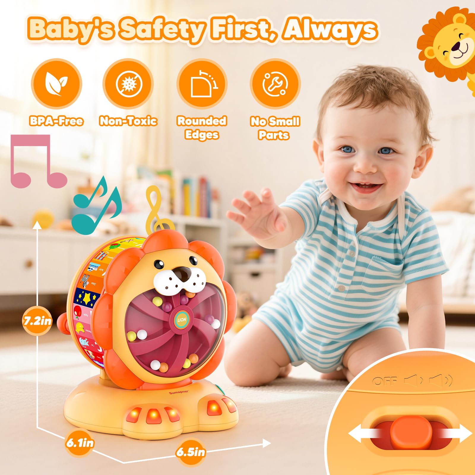 Sumapner Lion toy offers four play modes for engaged exploration