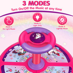 Sumapner Unicorn Sit-and-Spin demonstrates smooth 360-degree rotation in a kid-friendly setup.