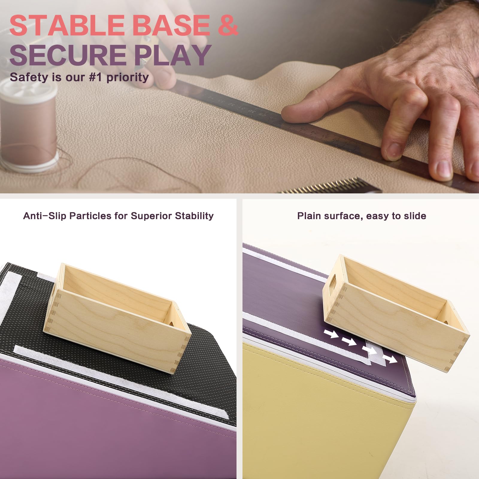Sumbababy waterproof PU leather surface for easy cleaning after messy sessions