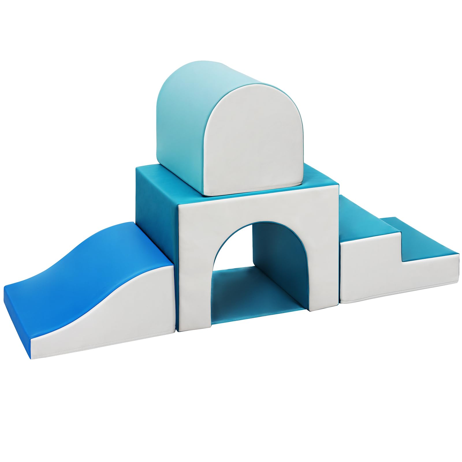 Sumbababy foam climbing blocks tunnel provide safe indoor exploration for toddlers.