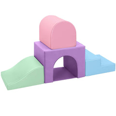 Sumbababy soft climbing blocks tunnel for toddlers enhances safe indoor exploration.