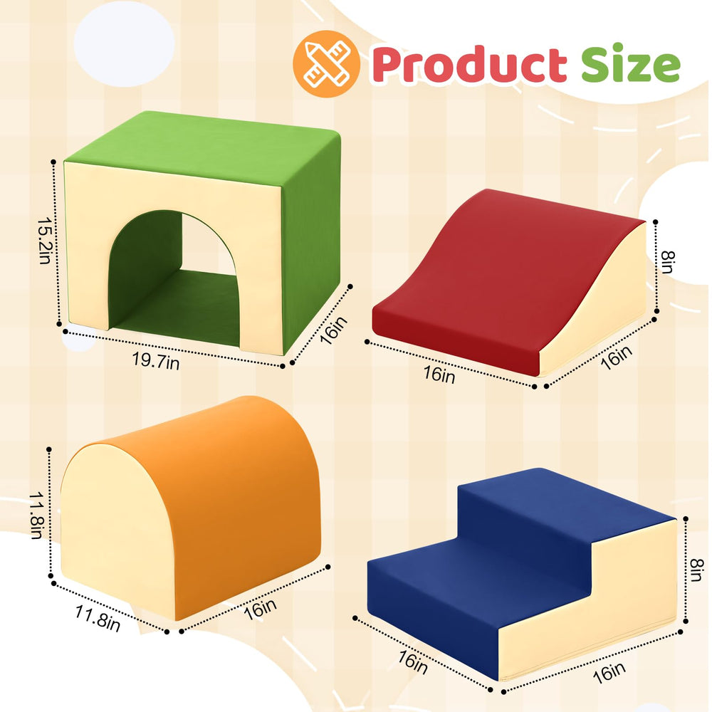 Sumbababy foam blocks slide promotes climbing and sliding in a bright play space