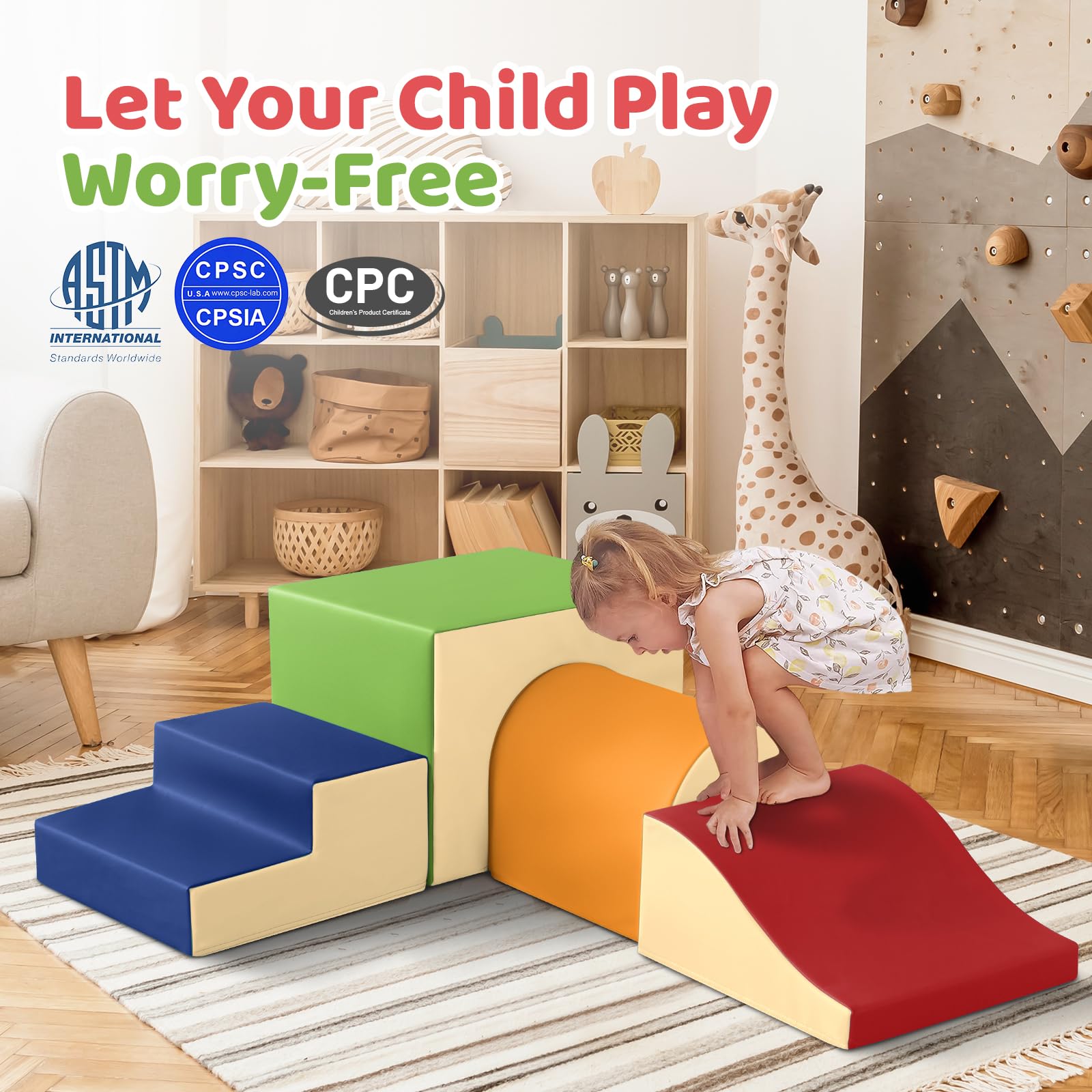 Sumbababy blocks with stairs support gentle climbs and imaginative play