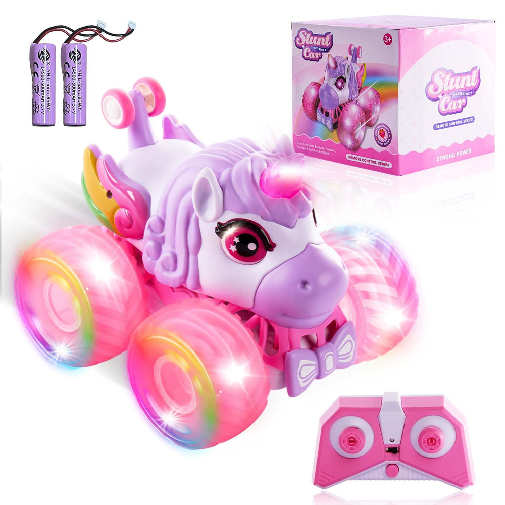 SUMEAUT Unicorn Monster Truck front view pink, ideal for imaginative play and quick spins