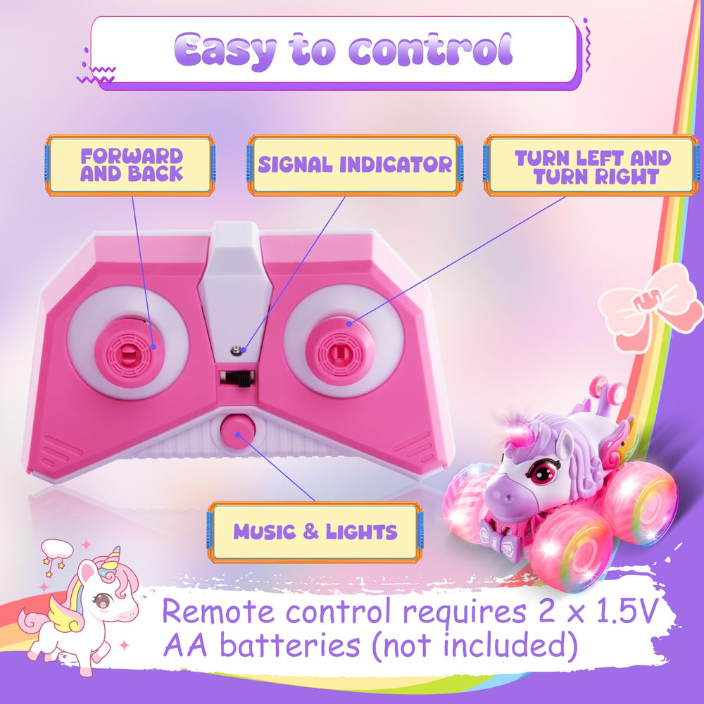 SUMEAUT Unicorn Monster Truck LED lights and music pink enhance nighttime fun