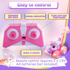 SUMEAUT Unicorn Monster Truck LED lights and music pink enhance nighttime fun