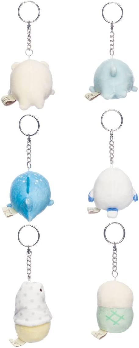 SUMIKKOGURASHI sea animals plush keychain blind-box image emphasizes collectible surprise.