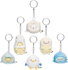 SUMIKKOGURASHI sea animals plush keychain packaging-ready for gifting.