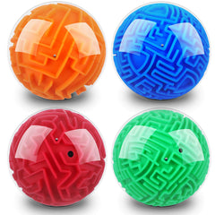 Sumind 4 Pcs 3D Puzzle Maze Ball blue enhances concentration and portable brain training