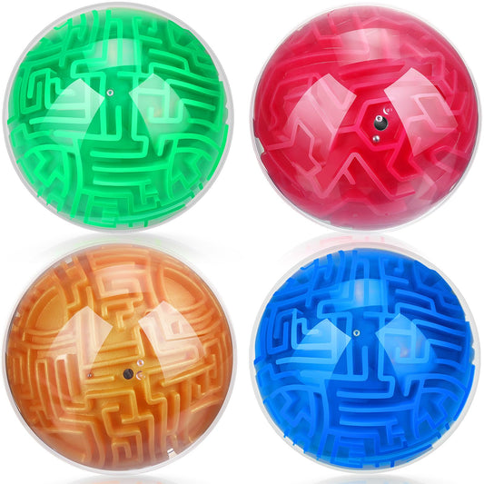 Sumind 4Pcs 3D maze ball blue for tactile focus and mental challenge