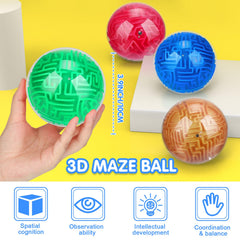 Sumind 4Pcs 3D maze ball green for spatial thinking and concentration