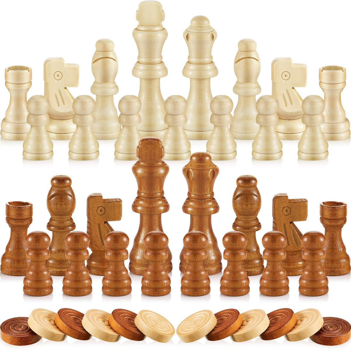 Sumind 80-piece wooden checkers set with mixed styles for versatile gameplay