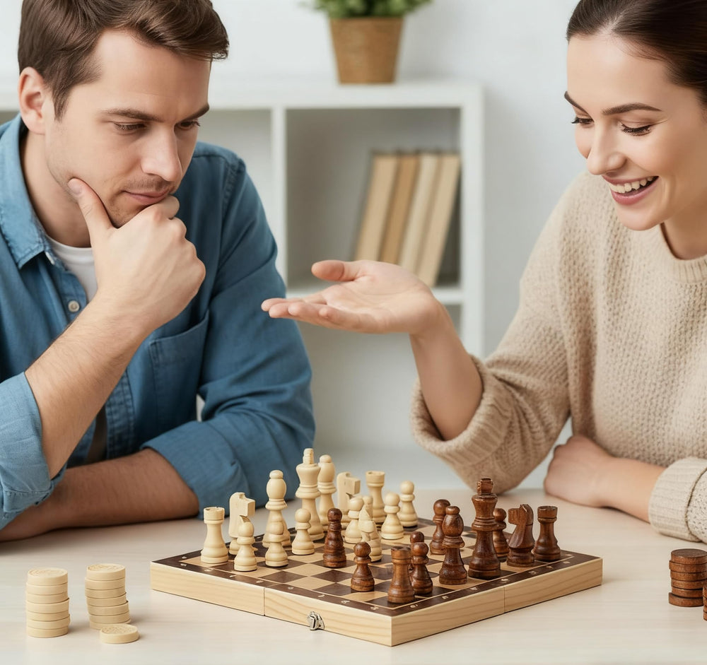 Sumind wooden king and queen pieces sized for easy handling during play