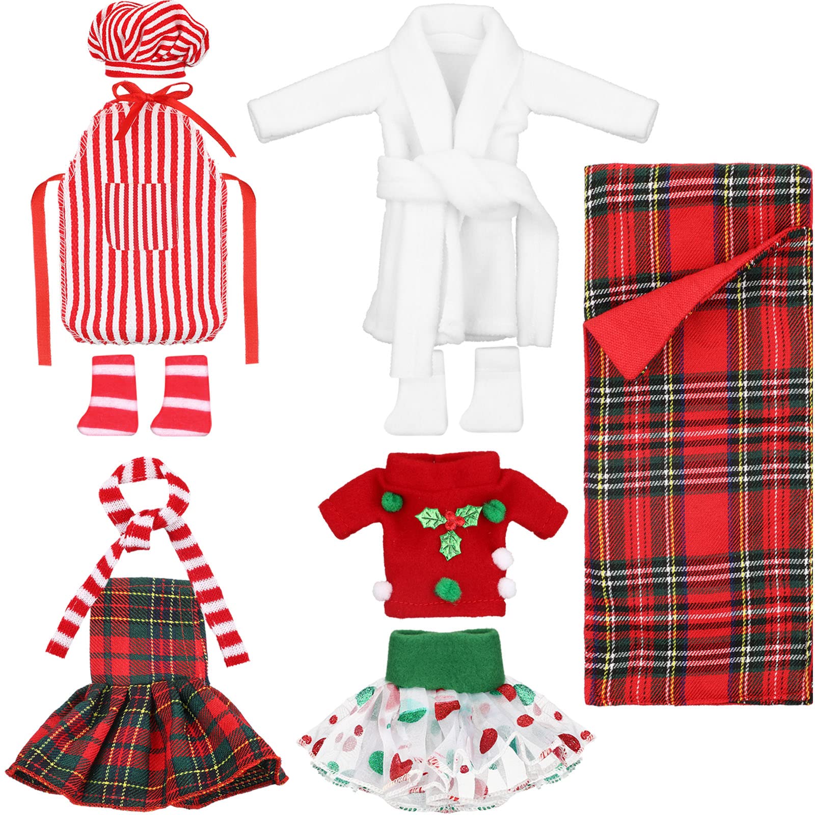 Sumind Christmas doll nightgown set for cozy easy dress-up of dolls