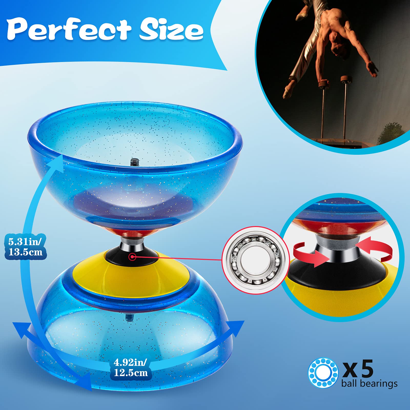 Sumind alloy diabolo sticks with sponge grip for precision control.