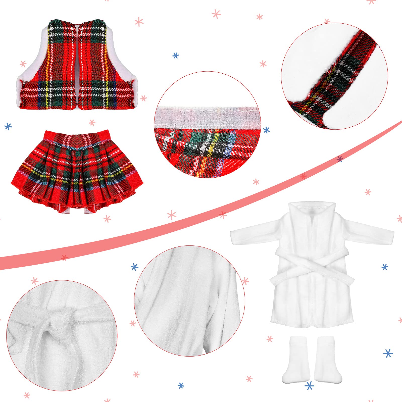 Sumind socks for dolls, complete holiday outfits.