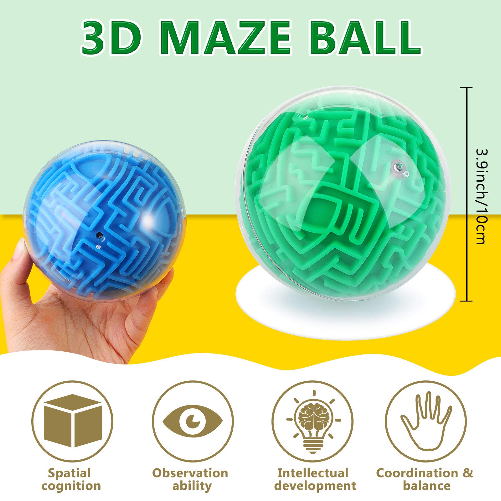 Sumind maze ball blue-green side view highlights portable brain teaser for travel