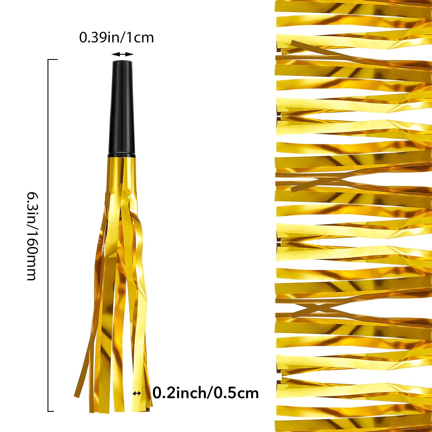 Sumind metallic fringed noise makers with vibrant visuals