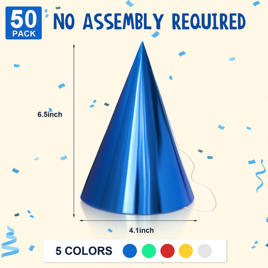 Sumind blue foil cone hat, adds vibrant color for photo props