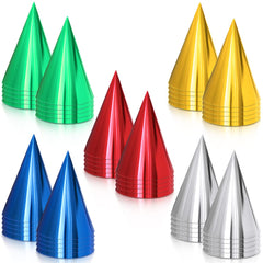 Sumind gold metallic cone hat, bright party accessory for birthdays