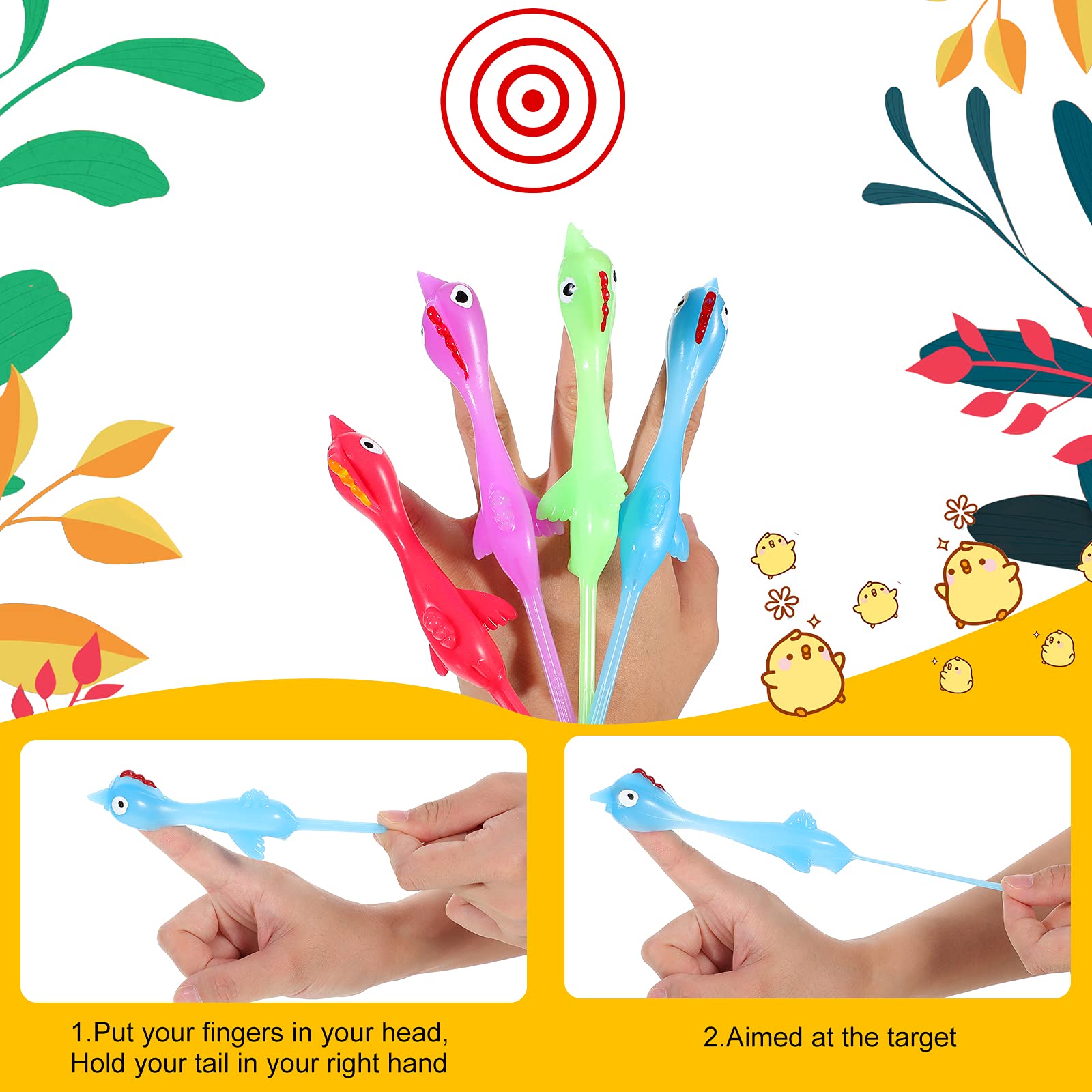 Sumind slingshot chickens in action showing easy indoor play.