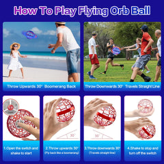 SUMMERLANGUAGE Flying Orb Ball blue in-hand control during playtime.