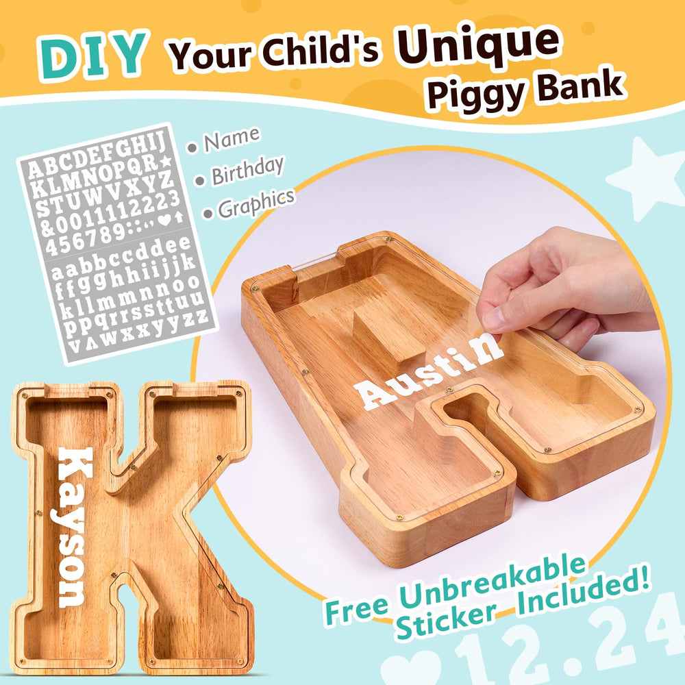 SummiDate large letter-shaped wooden bank emphasizes durability and style