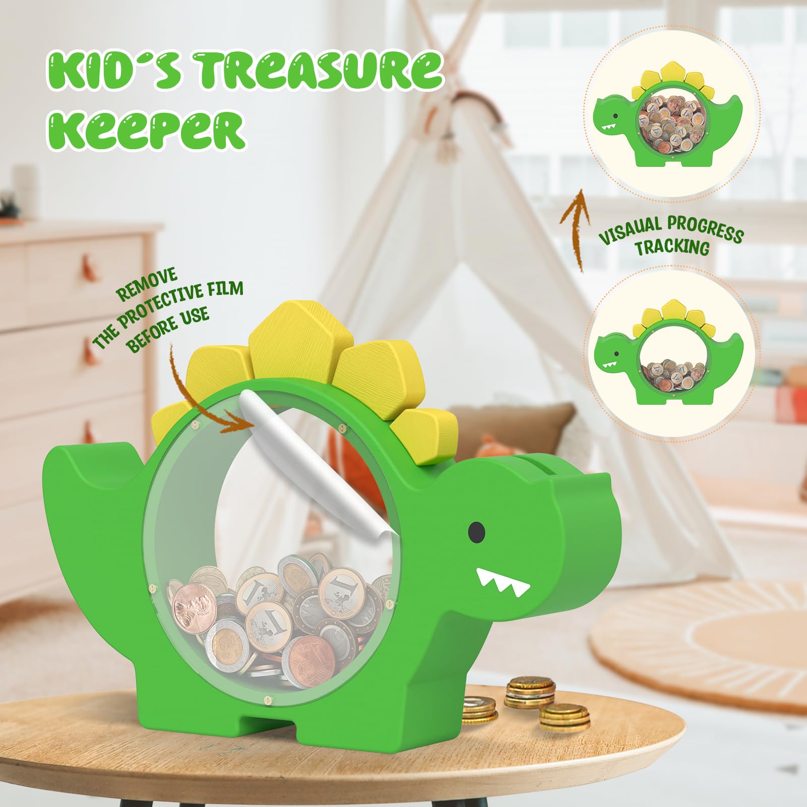Summidate piggy bank uses non-toxic paints for long-lasting charm.