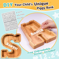 SummiDate piggy bank with acrylic panel for visible savings