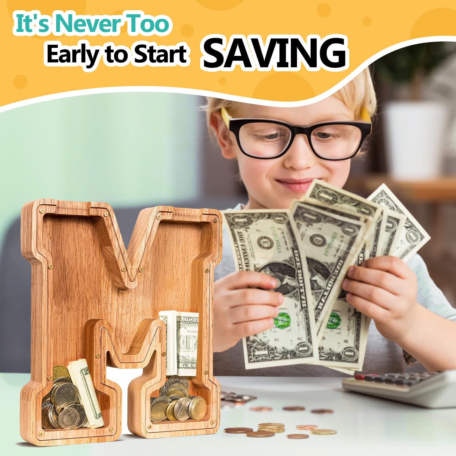 SummiDate customization options for letter and shapes on the piggy bank