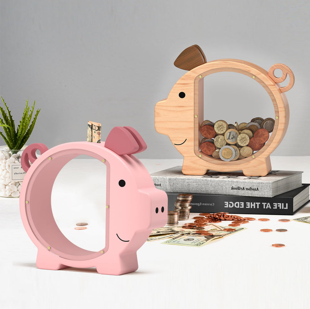 Summidate wooden piggy bank gift-ready packaging suits birthdays, holidays, and kids' room decor.