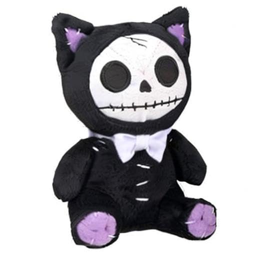 SUMMIT COLLECTION Furrybones Black Cat Mao Mao plush texture close-up, soft and comforting.