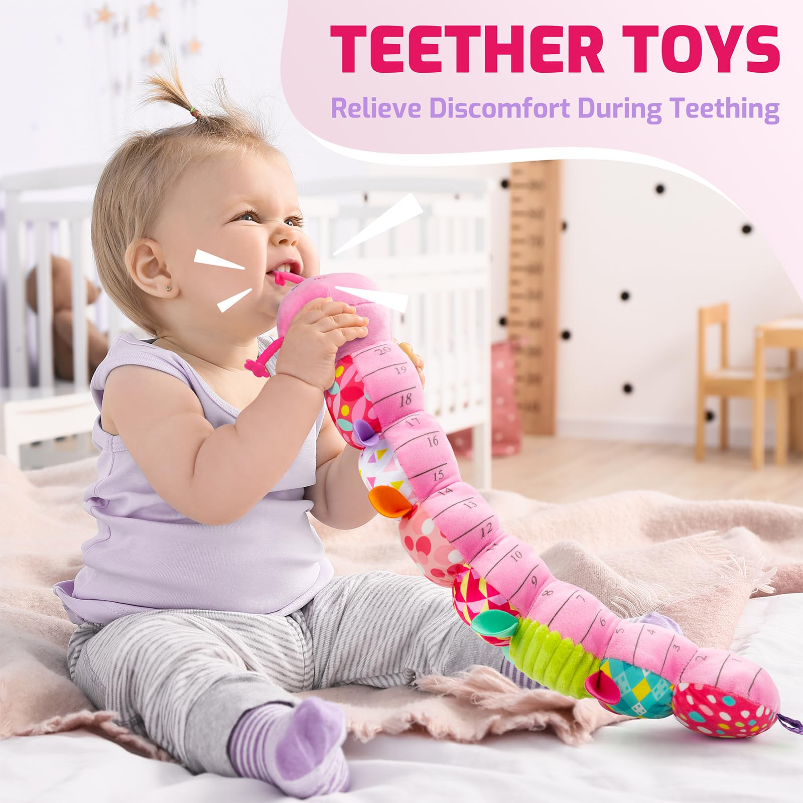 Sumobaby Caterpillar back crinkle textures enhance auditory and tactile play during tummy time