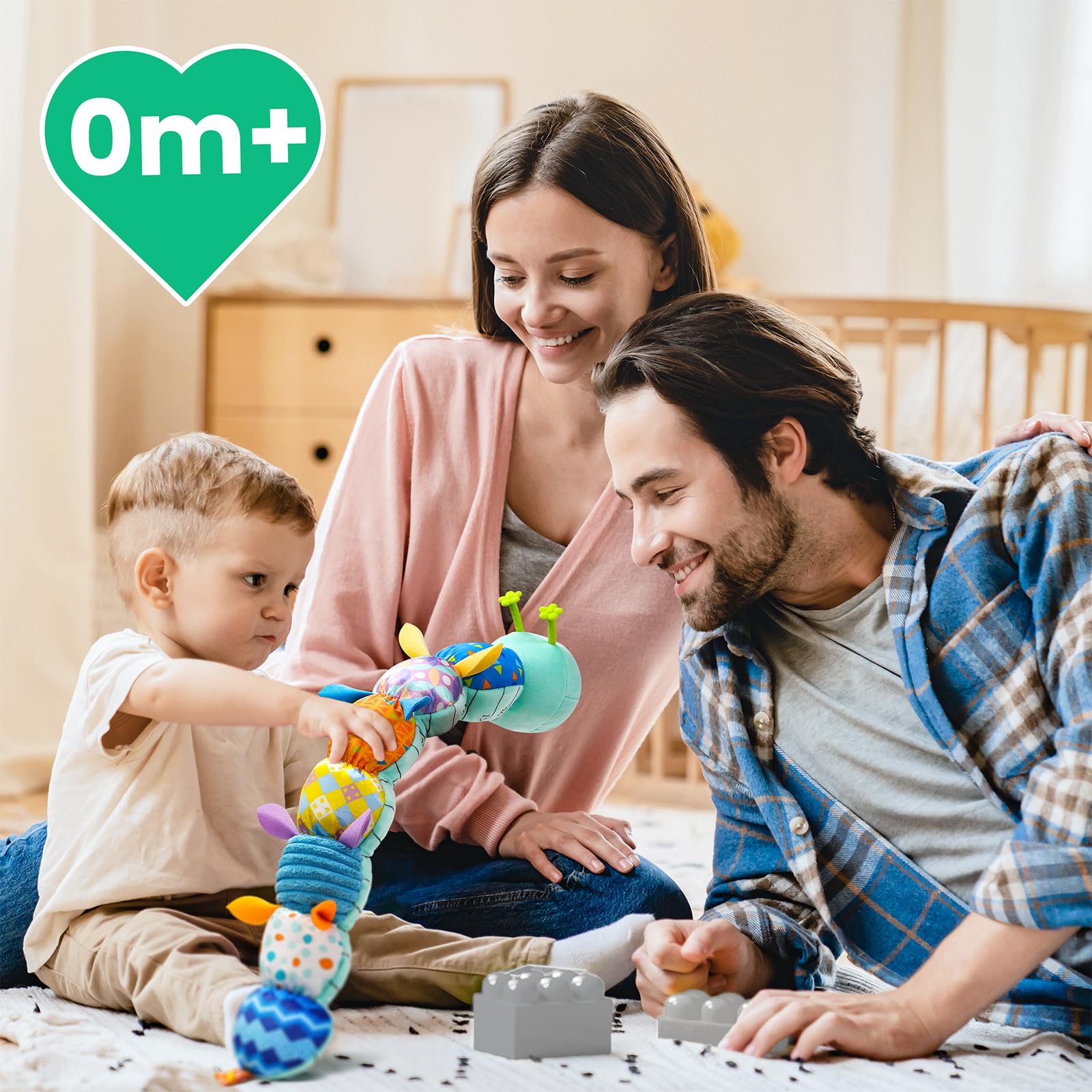 Sumobaby caterpillar blue growth ruler to track height at home.