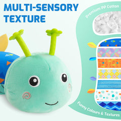Sumobaby caterpillar blue musical head for gentle lullaby play.