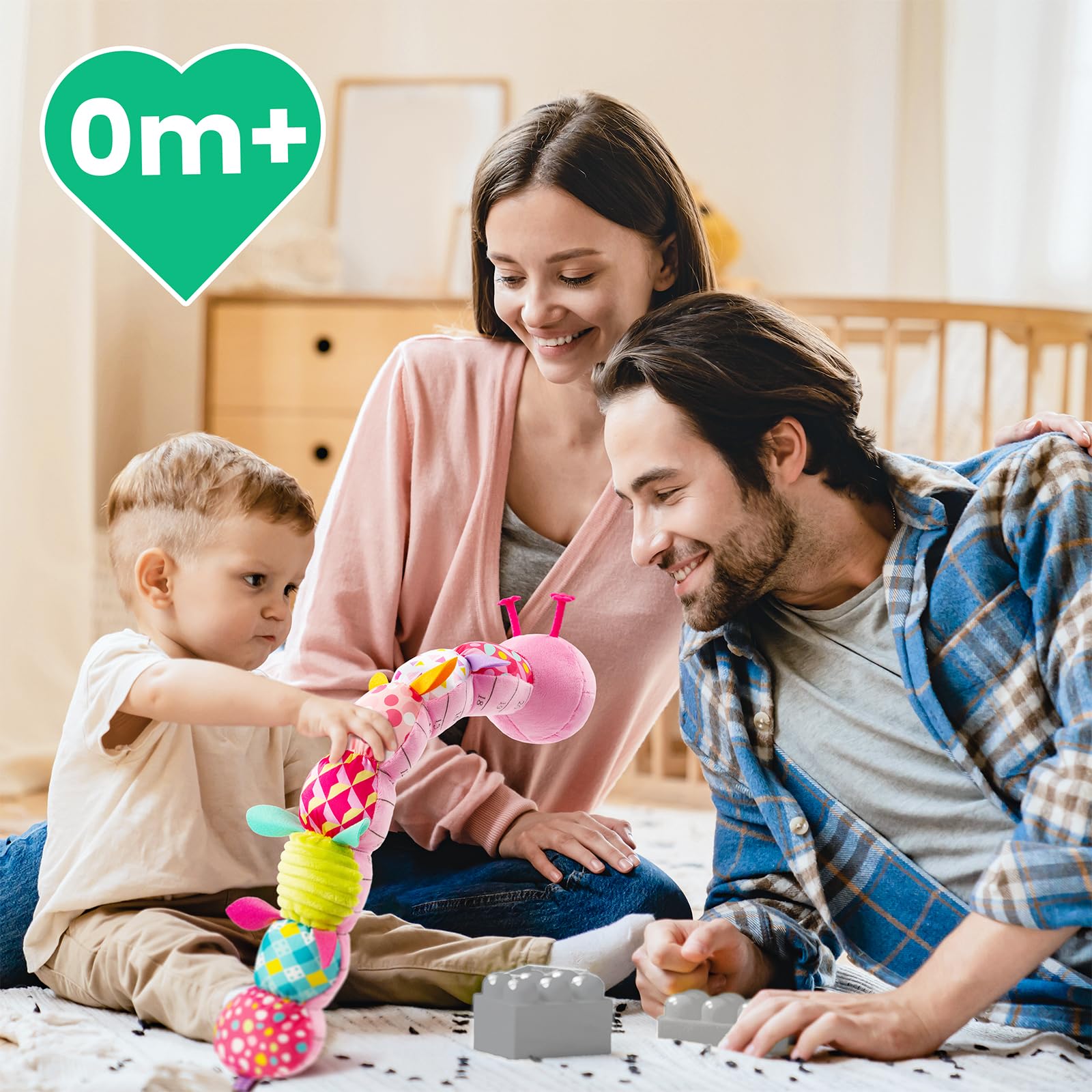 Sumobaby Caterpillar height ruler helps track growth during tummy time sessions