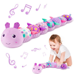 Sumobaby caterpillar head with musical toy for tummy time and calm play.