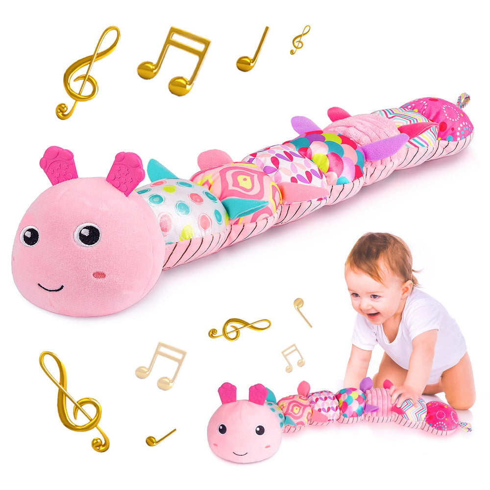 Sumobaby Caterpillar toy head offers music for engaging auditory development.