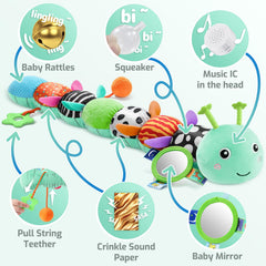 Sumobaby Caterpillar pull-string promotes fine motor exploration