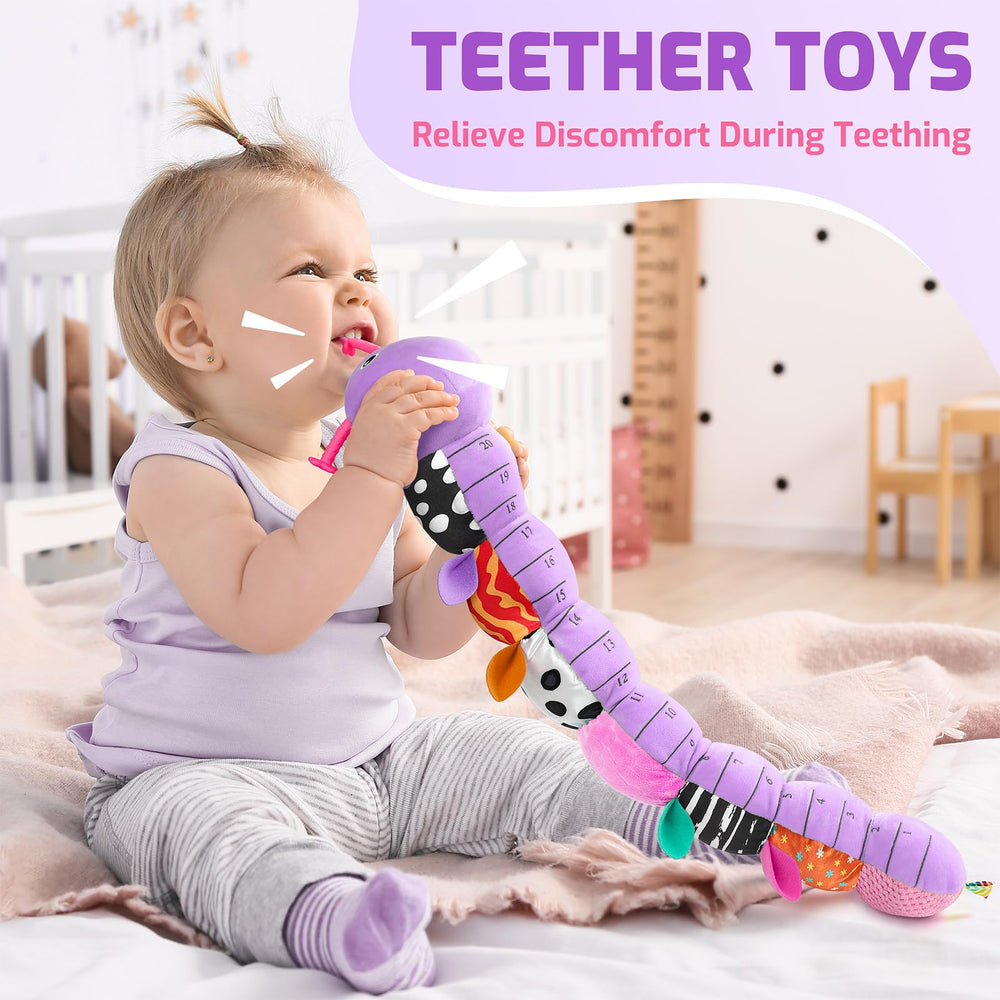 Sumobaby caterpillar tail rattle offers gentle, engaging sound for babies.