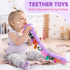 Sumobaby caterpillar tail rattle offers gentle, engaging sound for babies.