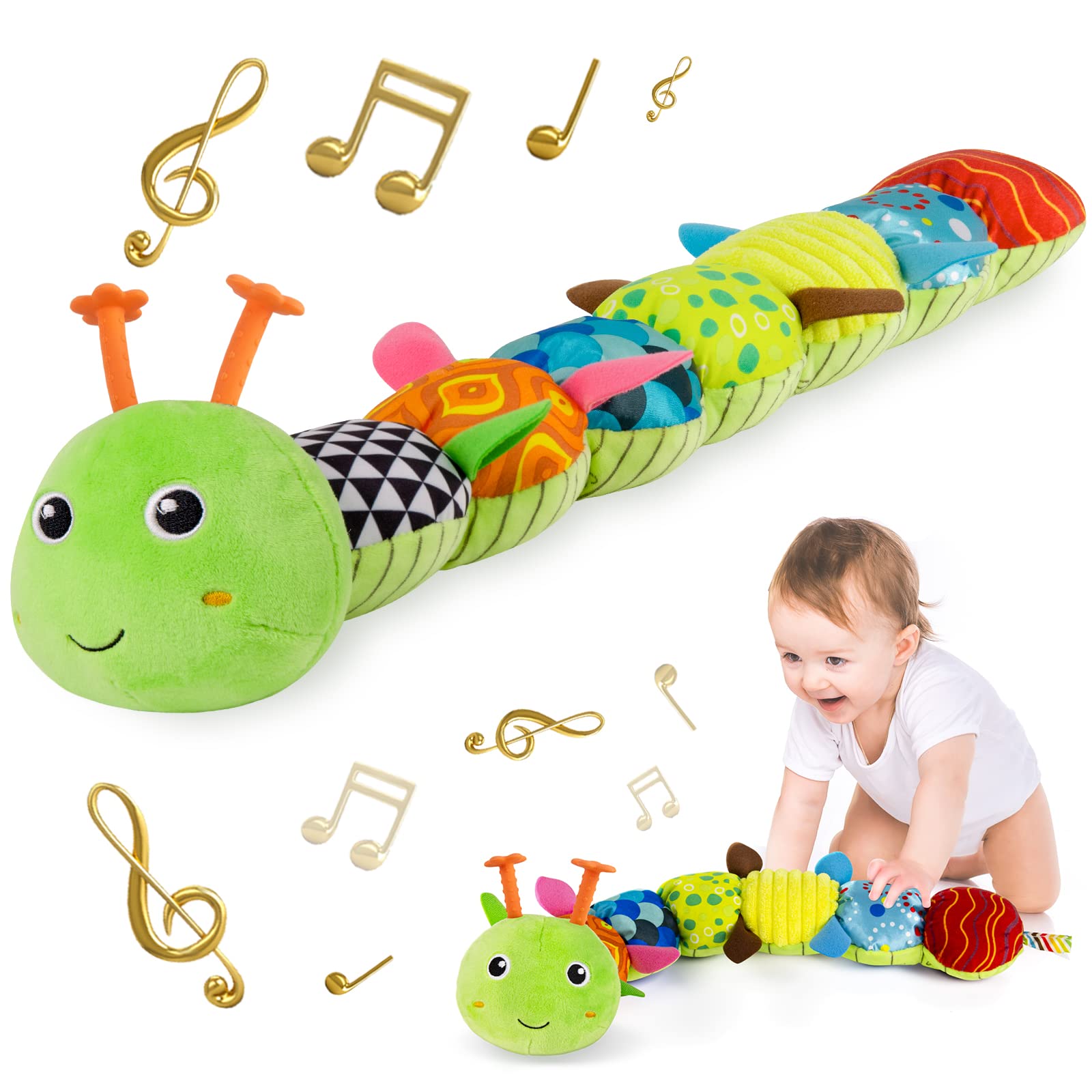 Sumobaby caterpillar toy multisensory front view promoting early exploration
