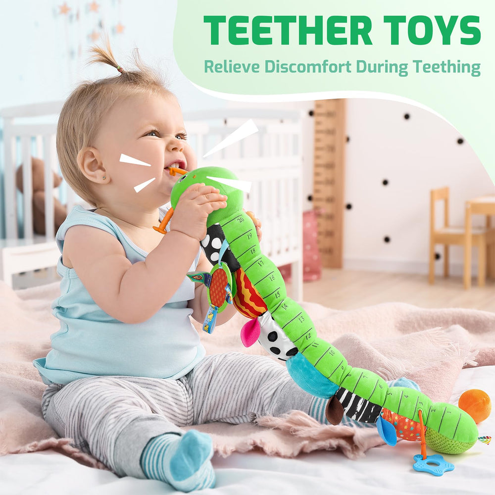 Sumobaby crinkle caterpillar back enhances tactile exploration