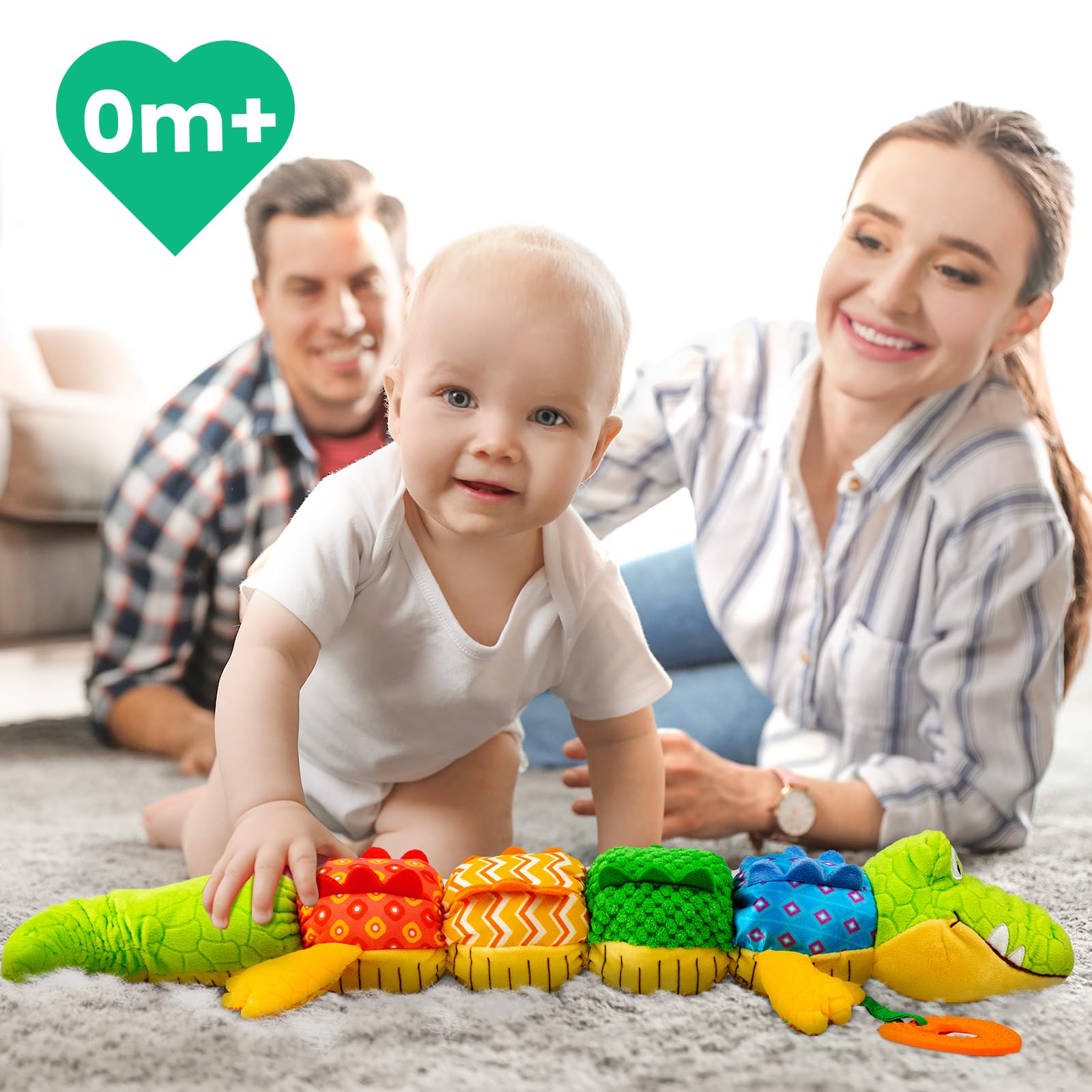 Sumobaby crocodile height ruler helps track baby growth during tummy time.