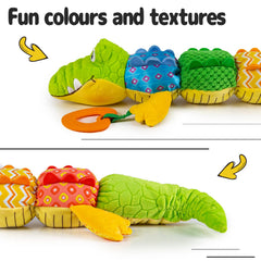 Sumobaby crocodile fabric textures engage touch and visual tracking.