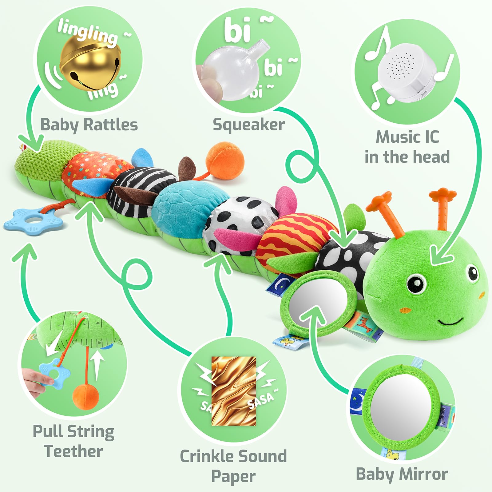 Sumobaby pull toy tail promotes hand-eye coordination during play