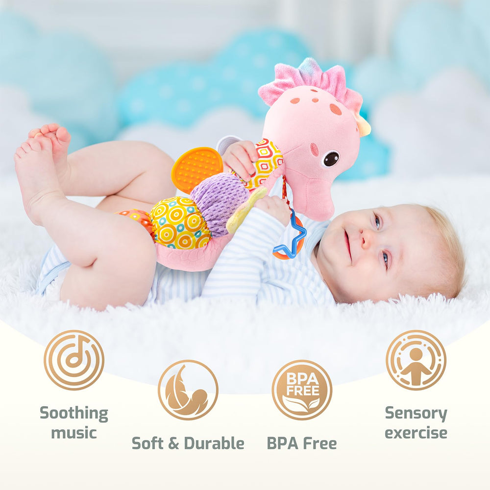 Sumobaby Seahorse uses safe materials with teether-friendly design.