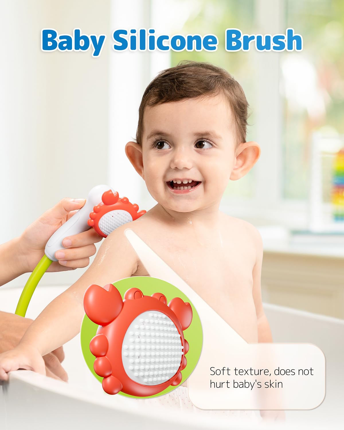 Sumobaby thermometer-led display showing bath temperature for a comfortable soak.