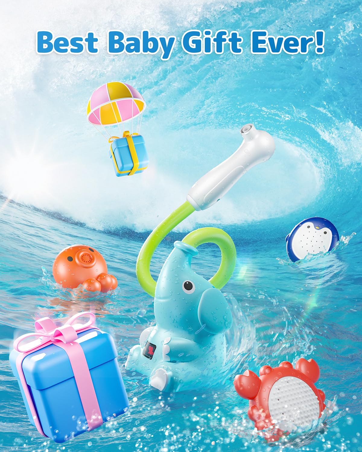 Sumobaby usb-charging bath toy powered safely without battery replacements.