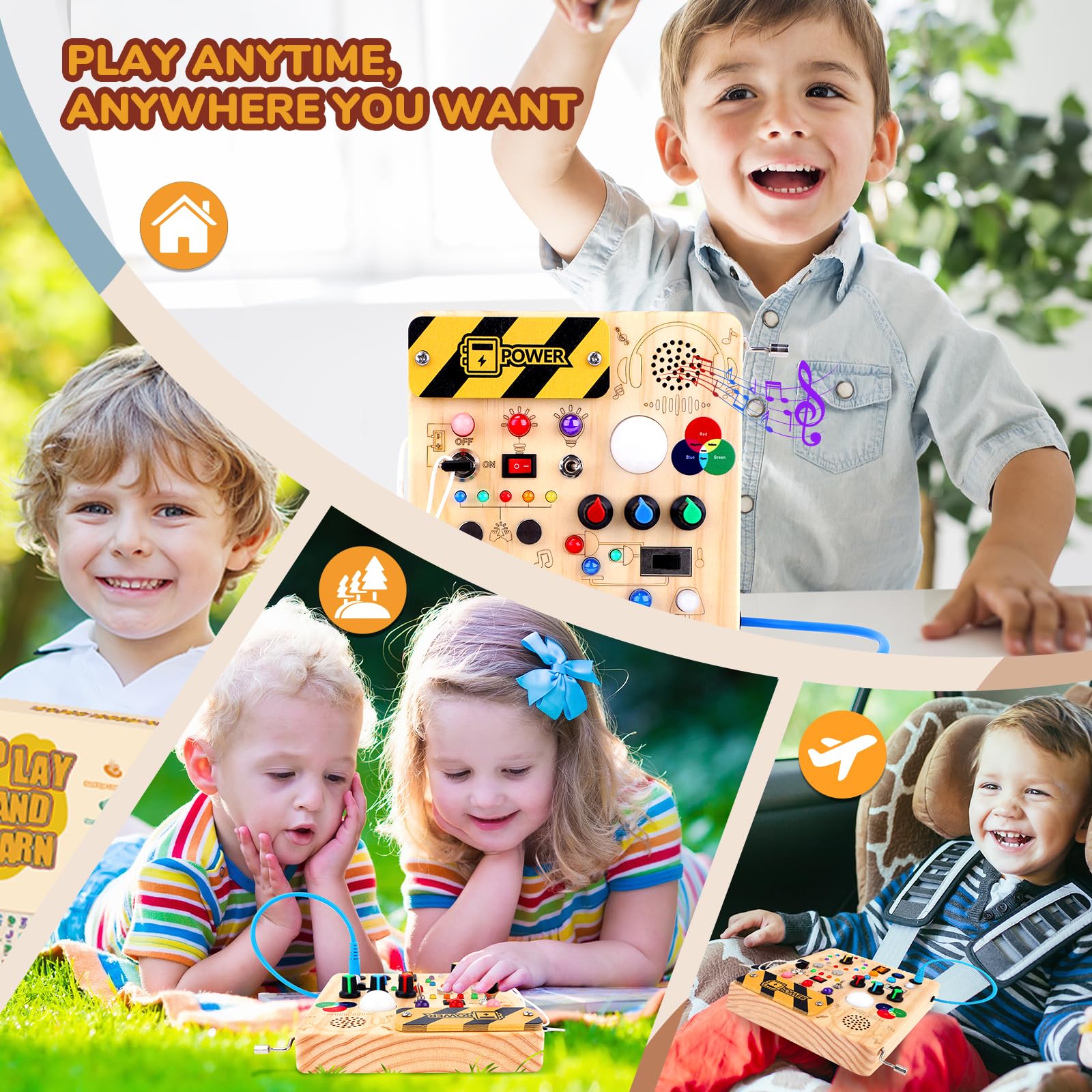 Sumsoltic Busy Board safety-first design with no sharp edges for safe toddler play.